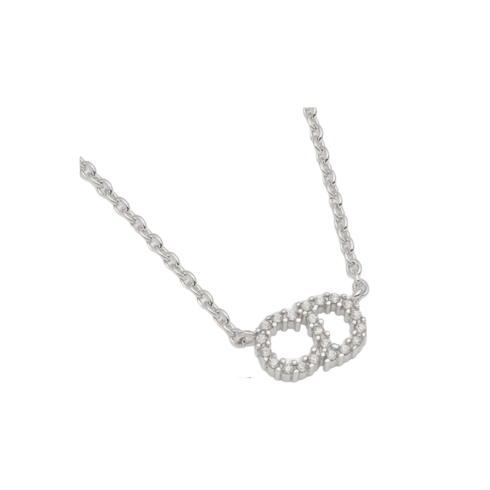 COLLAR LOGO CD CON ZIRCONIA SILVER