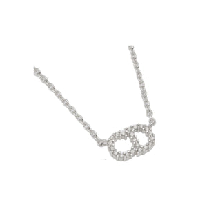 COLLAR LOGO CD CON ZIRCONIA SILVER