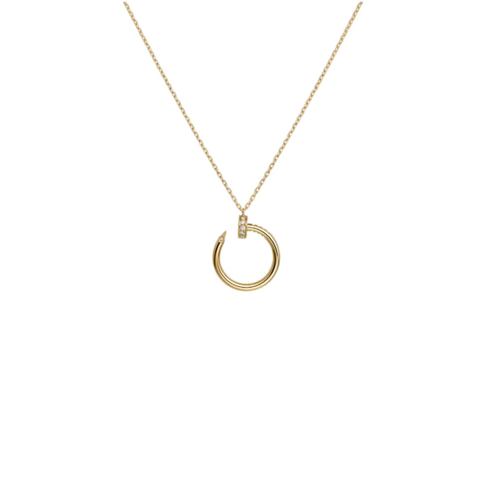 COLLAR CLAVO GOLD CON ZIRCONIA