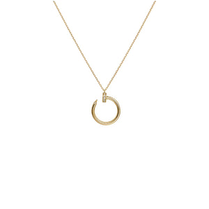 COLLAR CLAVO GOLD CON ZIRCONIA