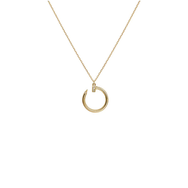 COLLAR CLAVO GOLD CON ZIRCONIA