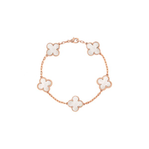 PULSERA TRÉBOL ROSEGOLD WHITE VF