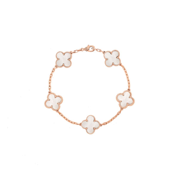 PULSERA TRÉBOL ROSEGOLD WHITE VF