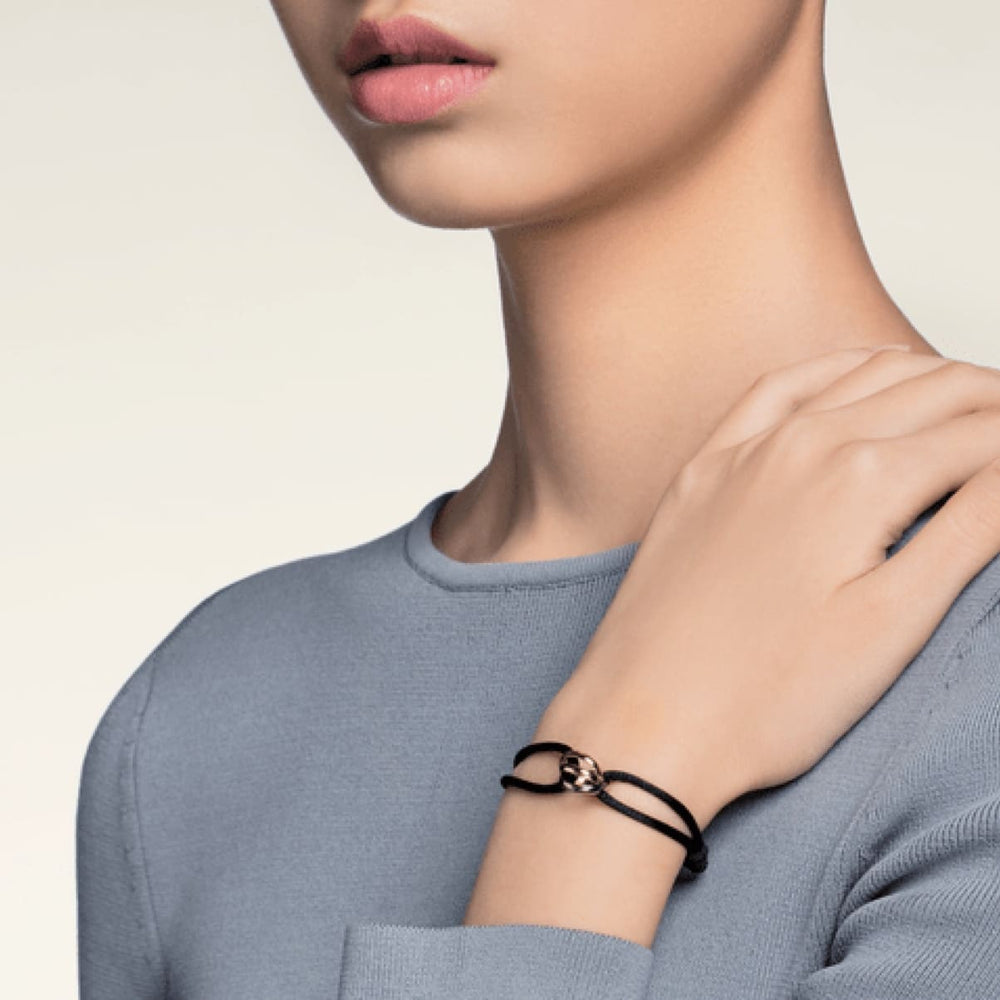 PULSERA DE TELA TRES AROS BLACK