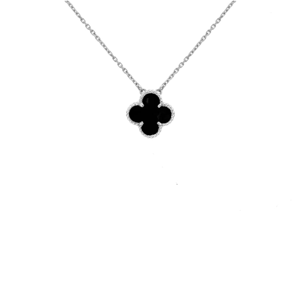 COLLAR TREBOL SILVER BLACK