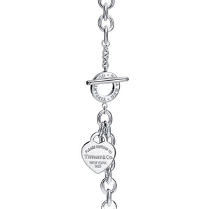 PULSERA CON PASADOR Y PLACA ESTILO CORAZON SILVER