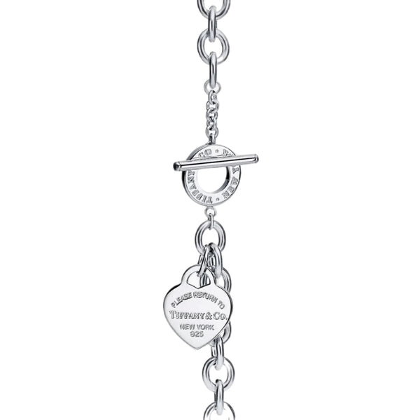 PULSERA CON PASADOR Y PLACA ESTILO CORAZON SILVER