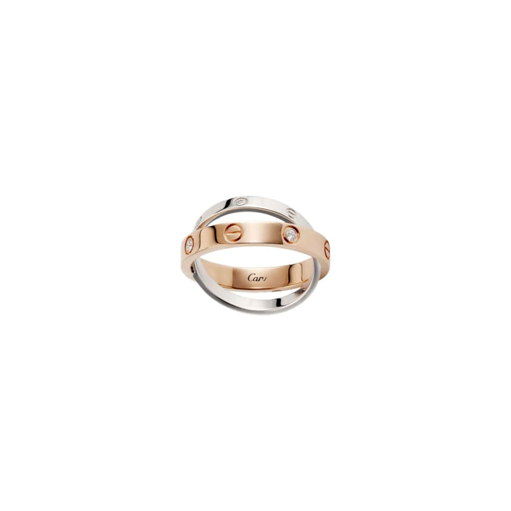 ANILLO LOVE LOVE ROSEGOLD-SILVER ZIRCONIAS