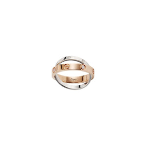 ANILLO LOVE LOVE ROSEGOLD-SILVER ZIRCONIAS