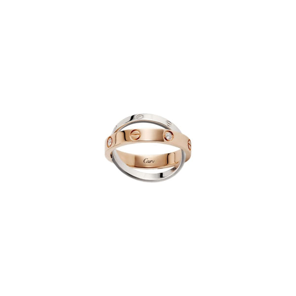 ANILLO LOVE LOVE ROSEGOLD-SILVER ZIRCONIAS