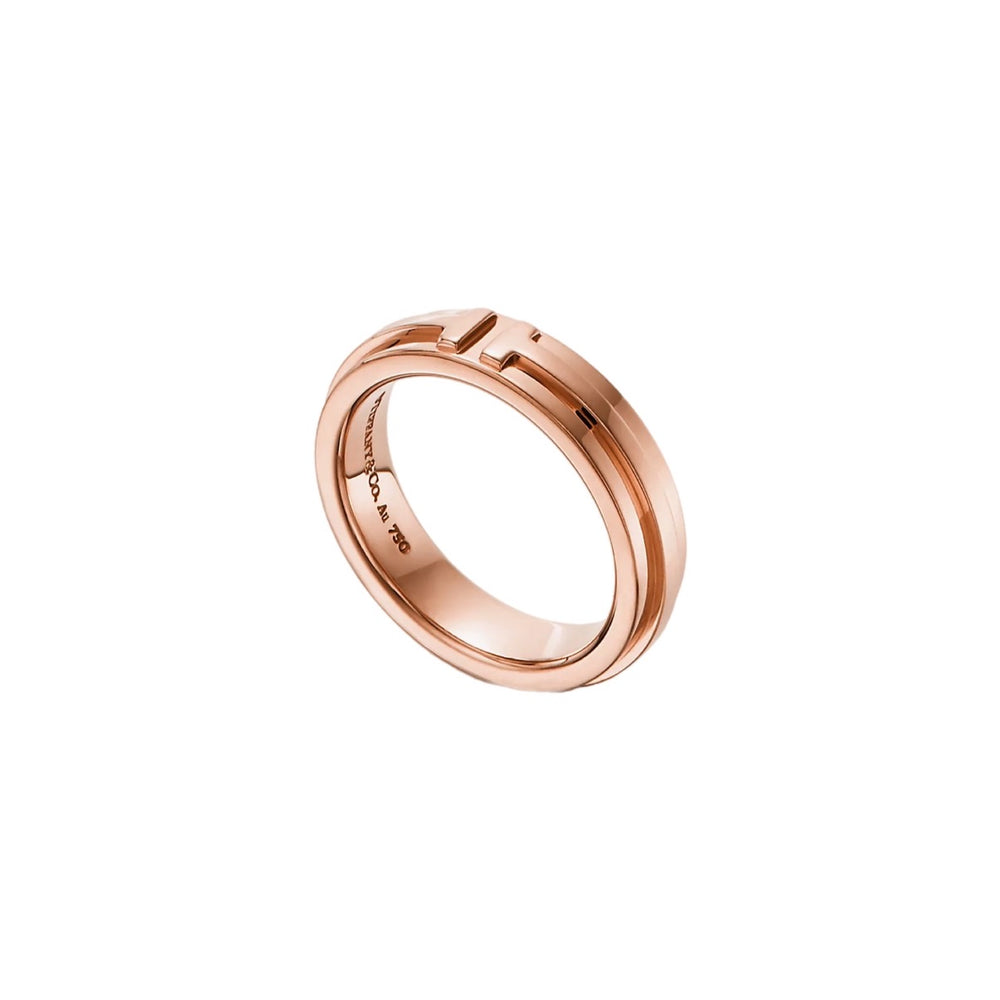 ANILLO DOBLE T ROSE GOLD