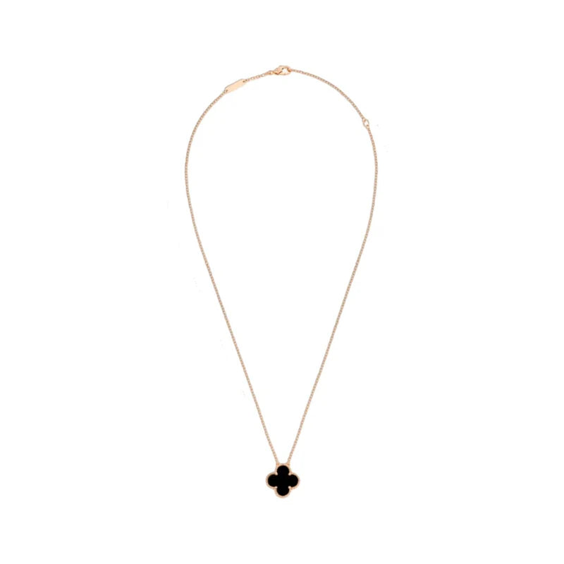 COLLAR TREBOL BLACK-ROSE GOLD