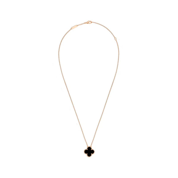 COLLAR TREBOL BLACK-ROSE GOLD