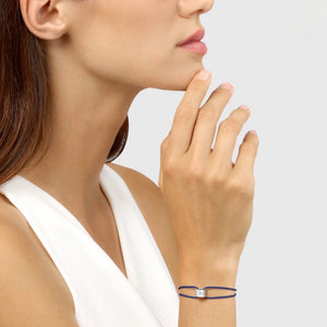 PULSERA DE TELA CHAUM BEE DARK BLUE
