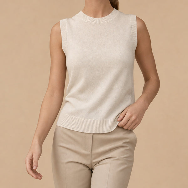 BLUSA SIN MANGAS CASHMERE WHITE JW