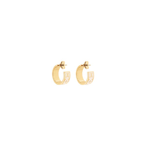 ARETES LV MONOGRAM ENAMEL WHITE