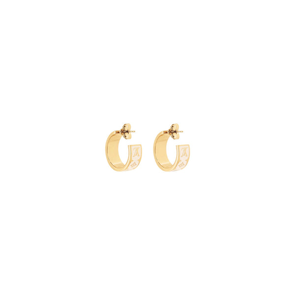 ARETES LV MONOGRAM ENAMEL WHITE
