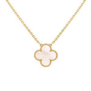 COLLAR TREBOL GOLD-WHITE
