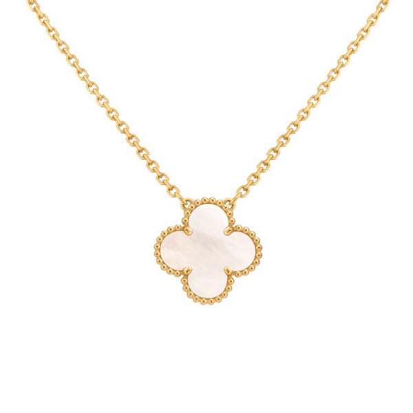 COLLAR TREBOL GOLD-WHITE