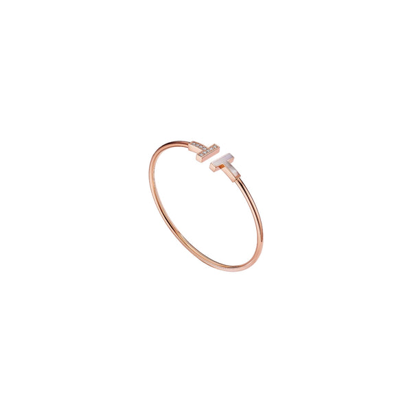 PULSERA T ROSE GOLD PEARL ZIRCONIAS