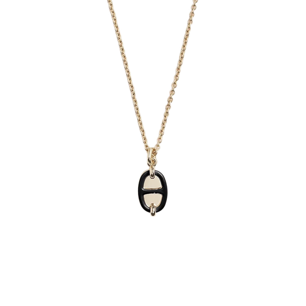 COLLAR H MINI MAILLON GOLD-BLACK