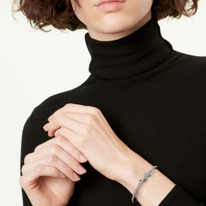 PULSERA T KNOT DELGADA SILVER ALL ZIRCONIAS