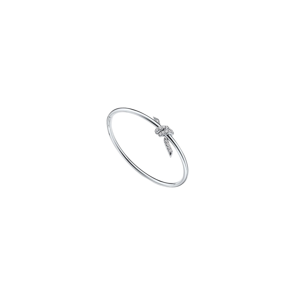 PULSERA T KNOT DELGADA SILVER ZIRCONIAS