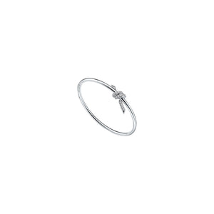 PULSERA T KNOT DELGADA SILVER ZIRCONIAS