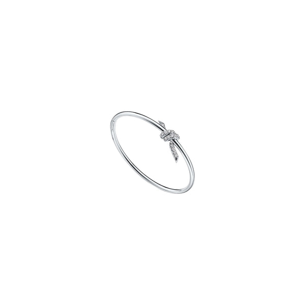 PULSERA T KNOT DELGADA SILVER ZIRCONIAS