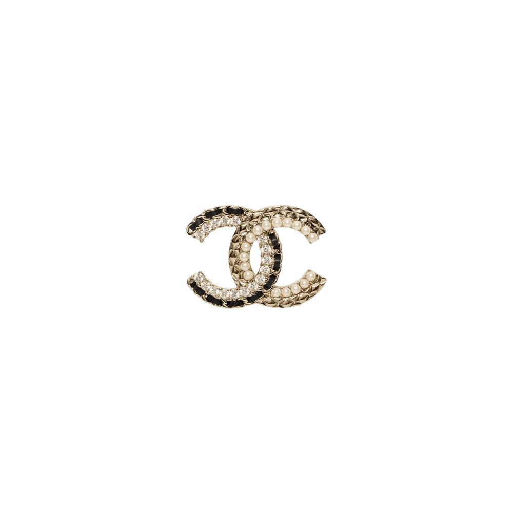 BROCHE CC PEARLS BLACK