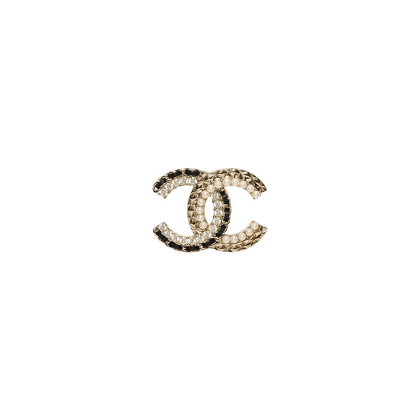 BROCHE CC PEARLS BLACK