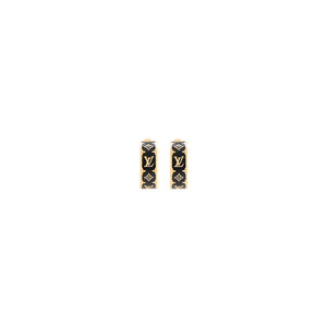 ARETES LV MONOGRAM ENAMEL