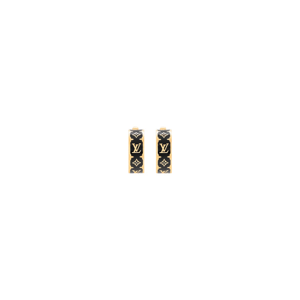 ARETES LV MONOGRAM ENAMEL