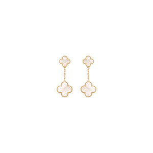 ARETES VF COLGANTE DOBLE GOLD WHITE