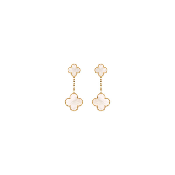 ARETES VF COLGANTE DOBLE GOLD WHITE