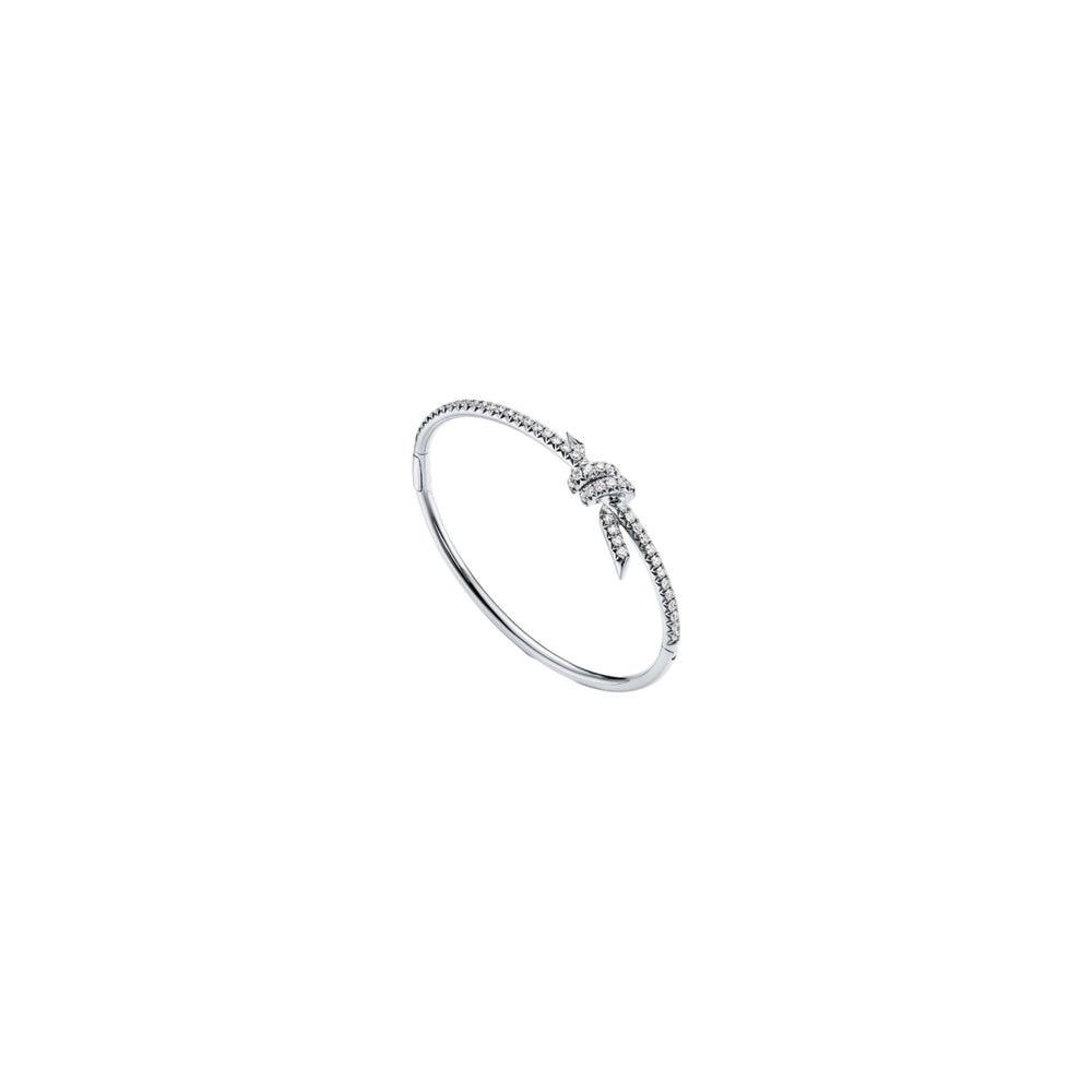PULSERA T KNOT DELGADA SILVER ALL ZIRCONIAS