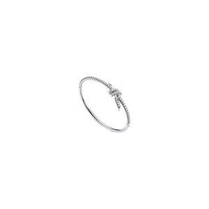 PULSERA T KNOT DELGADA SILVER ALL ZIRCONIAS