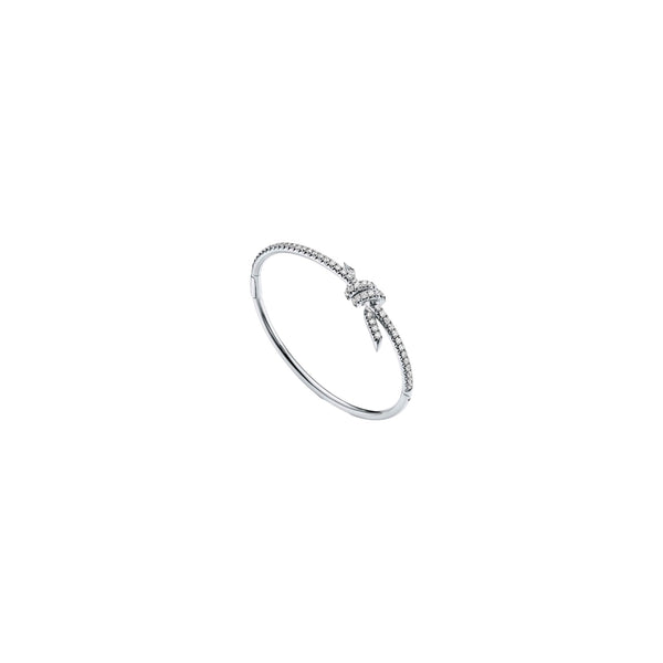PULSERA T KNOT DELGADA SILVER ALL ZIRCONIAS
