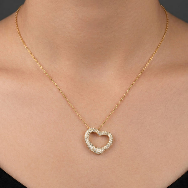 COLLAR OPEN HEAR GOLD ZIRCONIAS