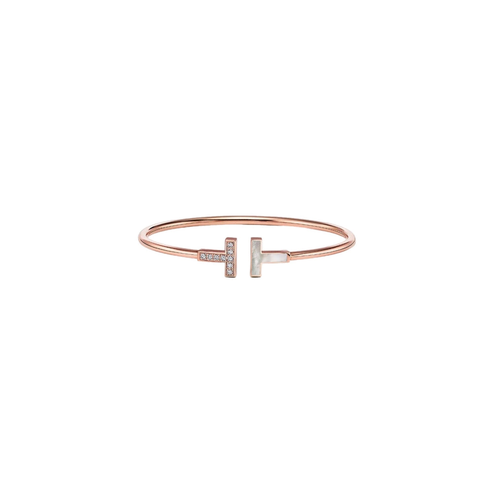 PULSERA T ROSE GOLD PEARL ZIRCONIAS