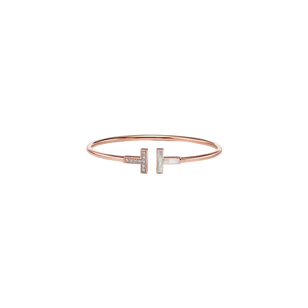 PULSERA T ROSE GOLD PEARL ZIRCONIAS