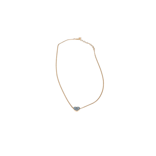 COLLAR MM HEART GOLD BLUE