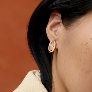 ARETES H MINI MAILLON ROSE GOLD-WHITE