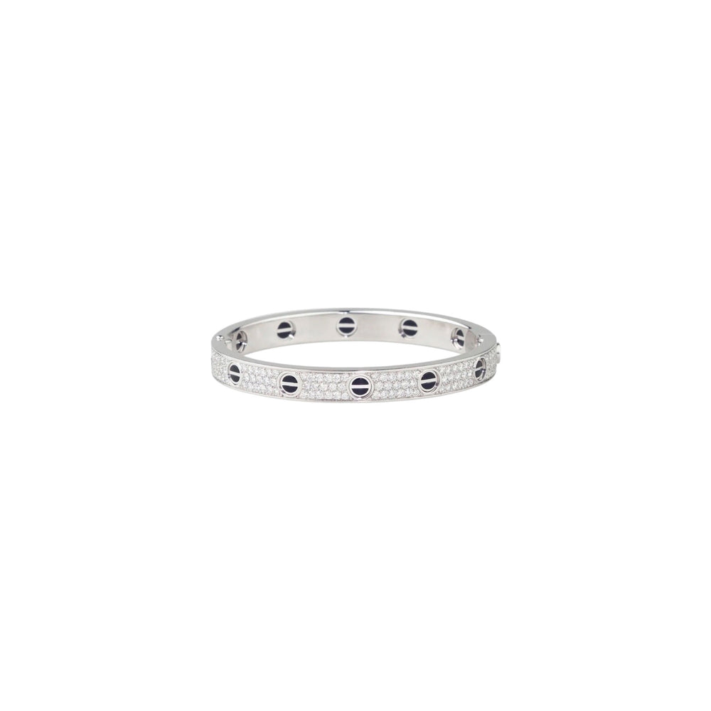 PULSERA LOVE SILVER-BLACK MICROZIRCONIAS