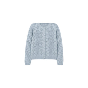 CARDIGAN CASHMERE BLUE JW