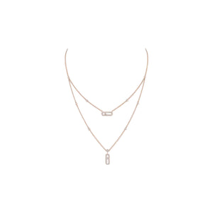 COLLAR MOVE UNO DOBLE ZIRCONIAS ROSE GOLD