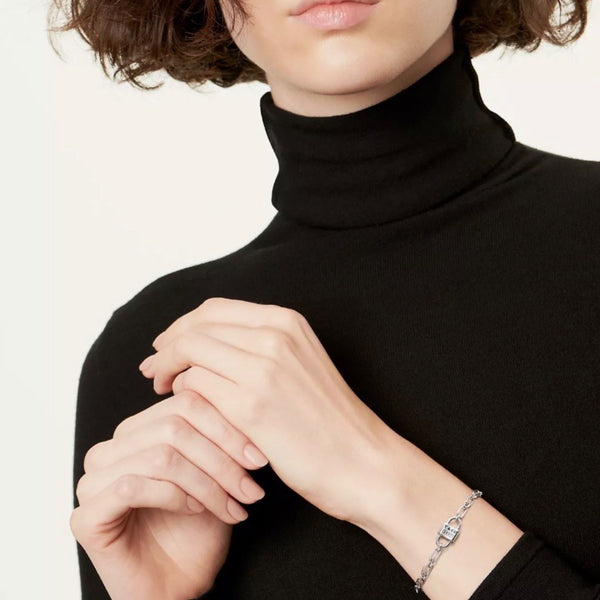 PULSERA T SILVER PADLOCK