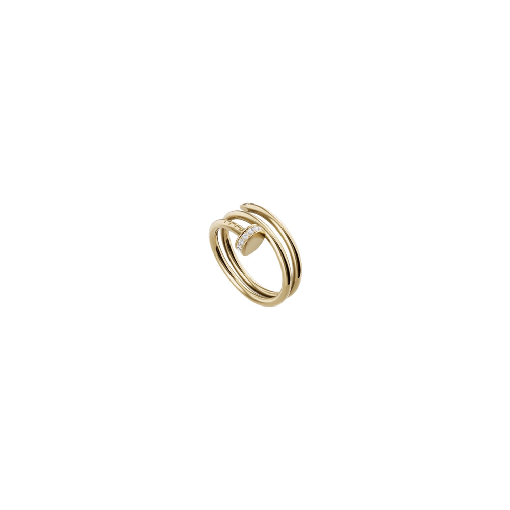 ANILLO CLAVO DOBLE GOLD ZIRCONIAS