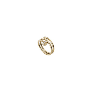 ANILLO CLAVO DOBLE GOLD ZIRCONIAS