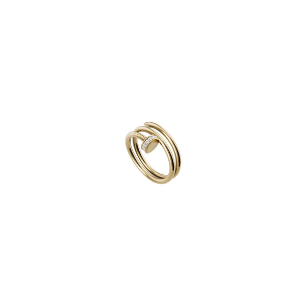 ANILLO CLAVO DOBLE GOLD ZIRCONIAS
